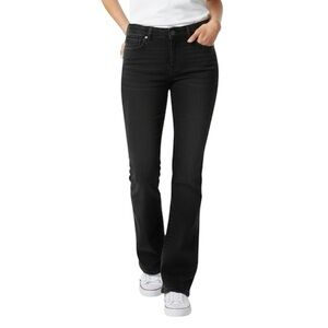 Calvin Klein Women's Jeans Midrise Lean Boot Cut Black Cotton Denim Size 12